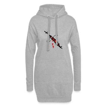 wunde mit sicherheitsnadel - Hoodie-Kleid - Grau meliert - Vorne