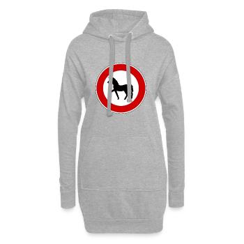 Panneau de signalisation fille licorne cadeau - Sweat-shirt à capuche long Femme - gris chiné - Devant