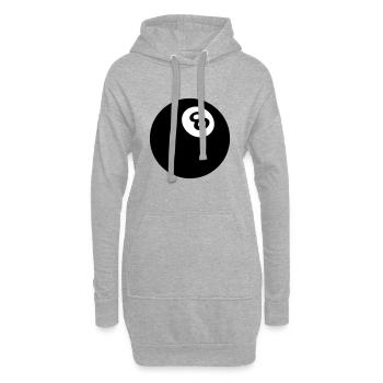 boule noir billard 8 2509 - Sweat-shirt à capuche long Femme - gris chiné - Devant