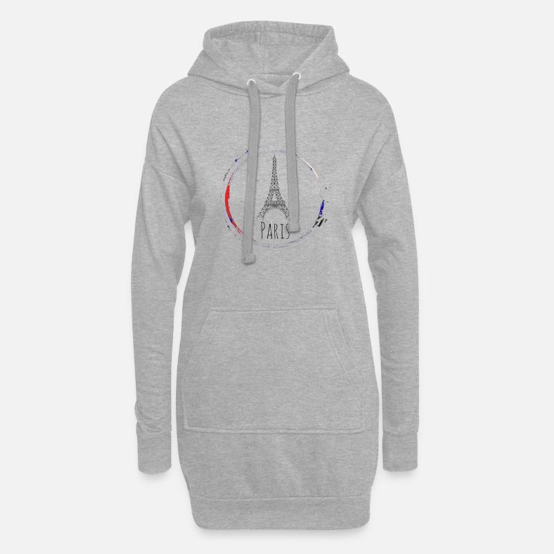 Eifelturm in Paris2 - Hoodie-Kleid - Grau meliert
