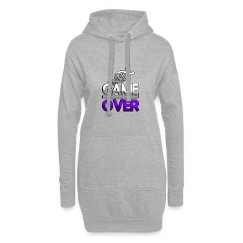 GAME OVER (Lila) + DNA - Gaming - Hoodie-Kleid - Grau meliert - Vorne