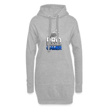 PRO GAMER (Blau) + DNA - Gaming - Hoodie-Kleid - Grau meliert - Vorne