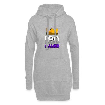 PRO GAMER (Lila) + King Crown - Gaming - Hoodie-Kleid - Grau meliert - Vorne