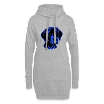 Labrador Hund Kopf - Hoodie-Kleid - Grau meliert - Vorne