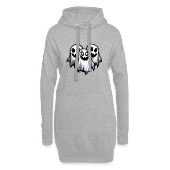 Fantômes Halloween Fantôme - Sweat-shirt à capuche long Femme - gris chiné - Devant