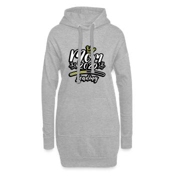 Mama 2025 Loading Mom - Hoodie-Kleid - Grau meliert - Vorne