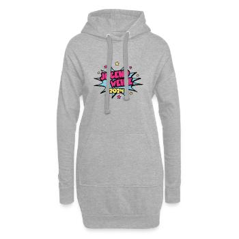 Jugendweihe 2024 Erwachsen Werden Jugendweihen 24 - Hoodie-Kleid - Grau meliert - Vorne