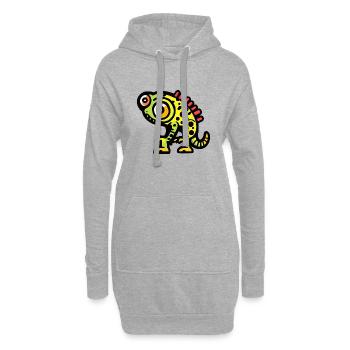 Caméléon Halloween Bande dessinée drôle - Sweat-shirt à capuche long Femme - gris chiné - Devant