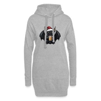 Fledermaus Weihnachten Bier - Hoodie-Kleid - Grau meliert - Vorne