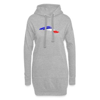 Frankreich Nationalflaggen Fahne Farben Kreativ - Hoodie-Kleid - Grau meliert - Vorne