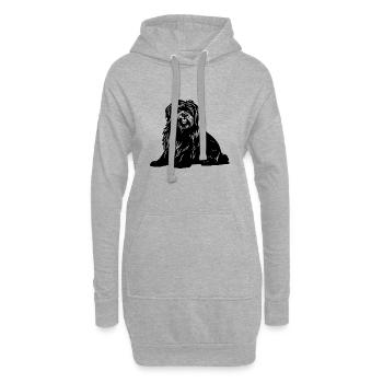 Chien Bichon Hachon - Sweat-shirt à capuche long Femme - gris chiné - Devant