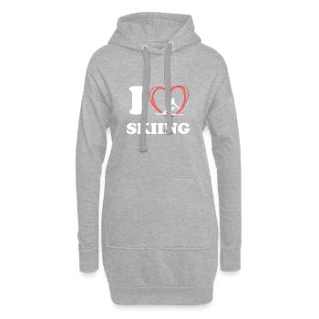 Skiing Tshirt For Women - Hoodie-Kleid - Grau meliert - Vorne