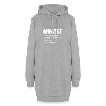 Funny Description Tshirt Analyst Edition - Hoodie-Kleid - Grau meliert - Vorne
