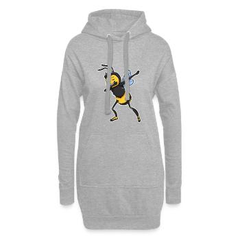 Abeille abeille tamponnant danse cadeau drôle de miel - Sweat-shirt à capuche long Femme - gris chiné - Devant