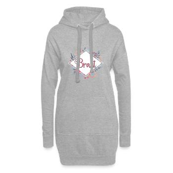 Chemise de groupe de poule mariée mariée - Sweat-shirt à capuche long Femme - gris chiné - Devant