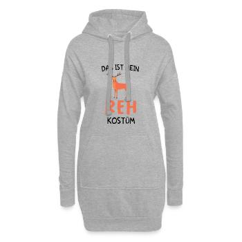 Das ist mein Reh Kostüm - Hoodie-Kleid - Grau meliert - Vorne