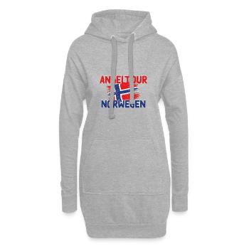 NORWEGEN - Angeltour - Norge Reise Geschenk - Hoodie-Kleid - Grau meliert - Vorne