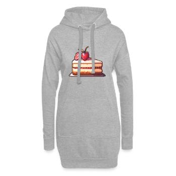 Cheesecake Pixel Symbol Kuchen - Hoodie-Kleid - Grau meliert - Vorne