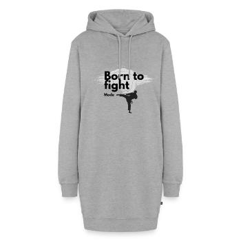 Geboren um zu Kämpfen, für Sportler oder Geschenk - Hoodie-Kleid - Grau meliert - Vorne