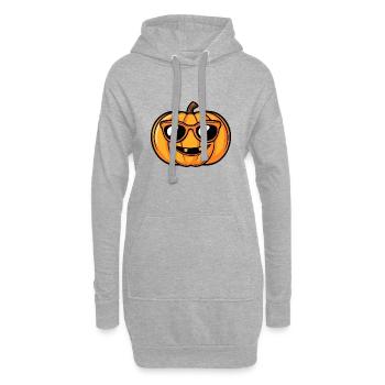 Kürbis Halloween Herbst Cool - Hoodie-Kleid - Grau meliert - Vorne