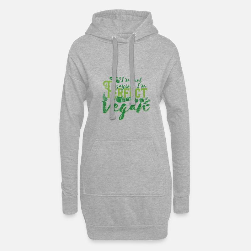 Vegetarier Herz Tier Hunger Geschenk Vegan Fleisch - Hoodie-Kleid - Grau meliert