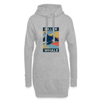 Killer Wal Orca Fisch Geschenk Meer Ozean Tier - Hoodie-Kleid - Grau meliert - Vorne