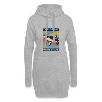 Weißer Hai Fisch gefährlich Geschenk Tier Meer - Hoodie-Kleid - Grau meliert - Vorne