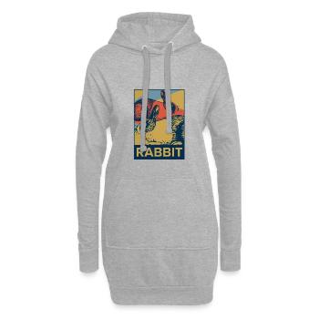 Hase Ohr Pop Art Geschenk Ostern Tier Spaß hüpfen - Hoodie-Kleid - Grau meliert - Vorne