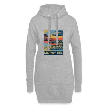 Murène plongeur poisson océan mer créature animal - Sweat-shirt à capuche long Femme - gris chiné - Devant