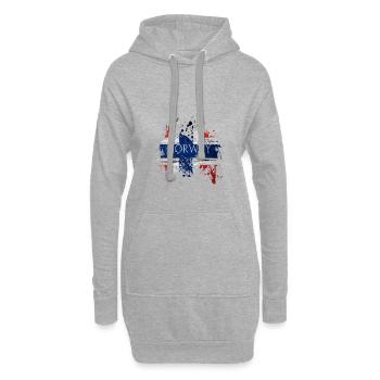 Drapeau Norvège Drapeau Norvège Cadeau Norge - Sweat-shirt à capuche long Femme - gris chiné - Devant