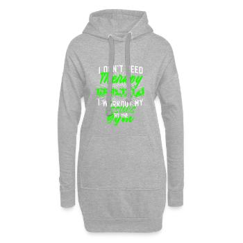 salle de gymnastique - Sweat-shirt à capuche long Femme - gris chiné - Devant