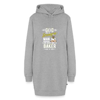 Boulanger Dieu a créé l’homme le plus dur - Don - Sweat-shirt à capuche long Femme - gris chiné - Devant