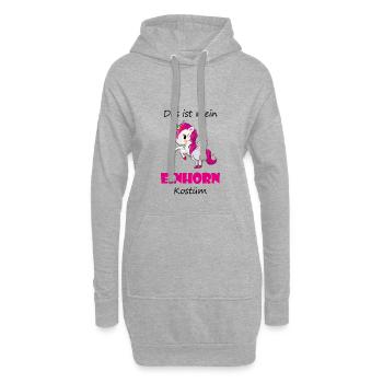 Das ist mein Einhorn Kostüm Fasching Karneval - Hoodie-Kleid - Grau meliert - Vorne