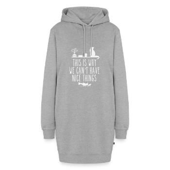 c'est pourquoi nous ne pouvons pas avoir de belles choses - Sweat-shirt à capuche long Femme - gris chiné - Devant