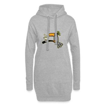 Moderne Tukan Tiki oiseau cadeau zoo animal - Sweat-shirt à capuche long Femme - gris chiné - Devant