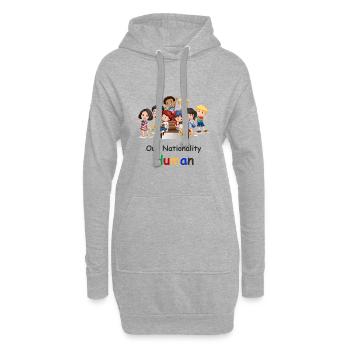 Nationalität Mensch Menschenrechte T-Shirt - Hoodie-Kleid - Grau meliert - Vorne