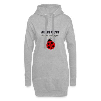 Examens de félicitations coccinelle - Sweat-shirt à capuche long Femme - gris chiné - Devant