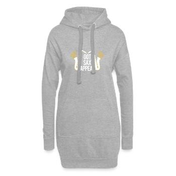 Conception d'appel drôle de saxophone drôle - Sweat-shirt à capuche long Femme - gris chiné - Devant