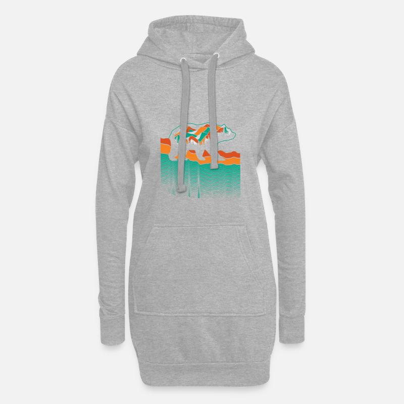Bär Bären - Hoodie-Kleid - Grau meliert