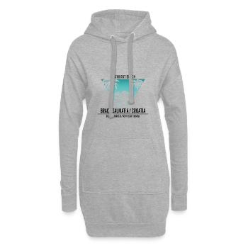 Zlatni Rat Beach Croatie Dalmatia Voyage Tshirt - Sweat-shirt à capuche long Femme - gris chiné - Devant