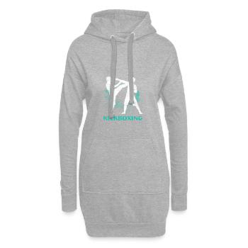kickboxing - Sweat-shirt à capuche long Femme - gris chiné - Devant