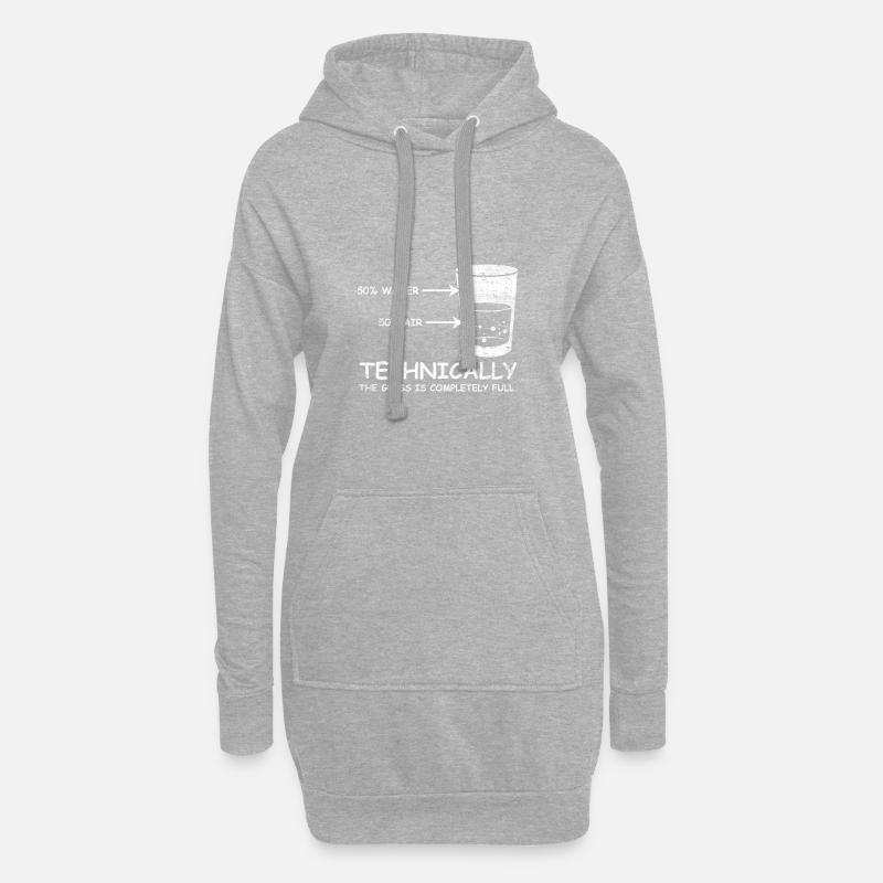 Nerd - Hoodie-Kleid - Grau meliert