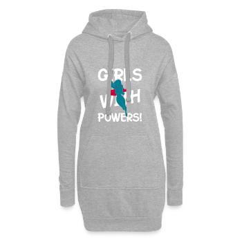 Femme super-héros - Sweat-shirt à capuche long Femme - gris chiné - Devant