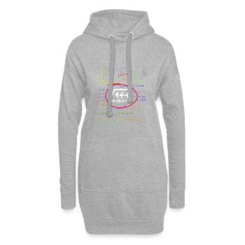 12. Geburtstag Mathe Wurzelrechnung Nerd - Hoodie-Kleid - Grau meliert - Vorne