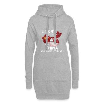 Drapeau de la Chine maison anniversaire de cadeau de Beijing - Sweat-shirt à capuche long Femme - gris chiné - Devant