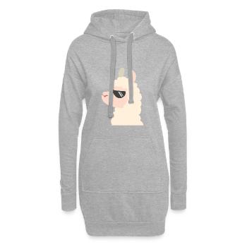 Llama sunglasses Alpaca gift - Hoodie Dress - heather grey - Front