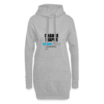 Change Diaper Loading - Hoodie-Kleid - Grau meliert - Vorne