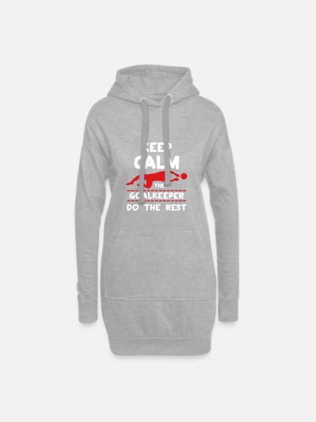 Torwart - Hoodie-Kleid - Grau meliert