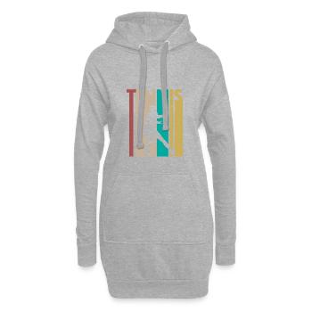 Vintage Tennis Geschenk Design für Männer & Frauen Tennis - Hoodie-Kleid - Grau meliert - Vorne