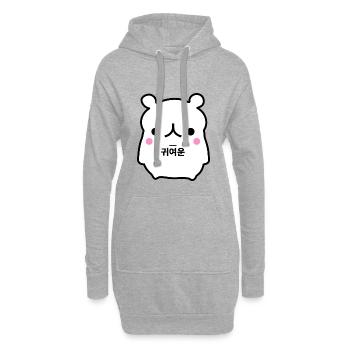 Bär Koreanisch Niedlich Weiss - Hoodie-Kleid - Grau meliert - Vorne